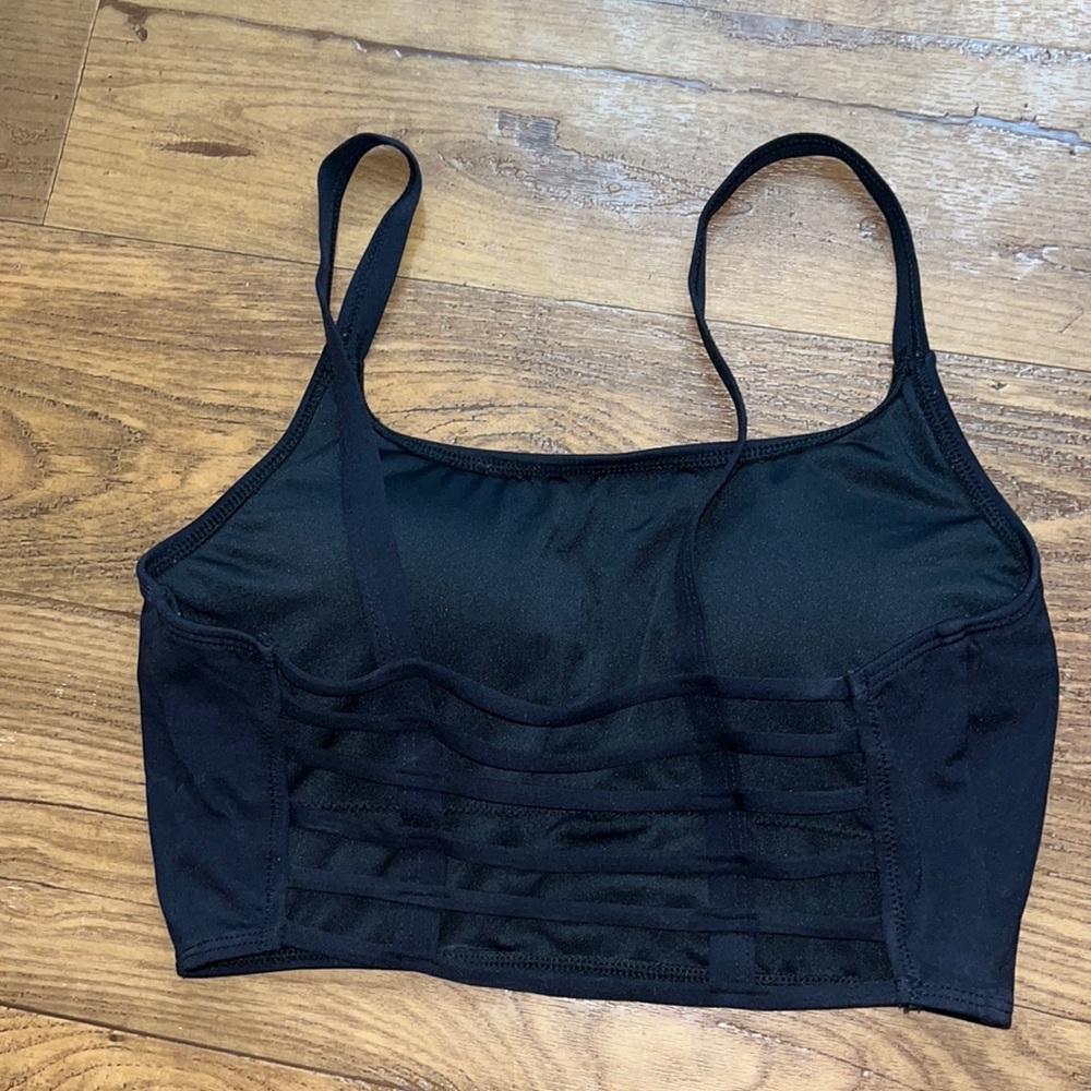 Open back sports bra